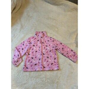 90s Vintage Kiks 2T Girls Pink Heart Horse Print Long Sleeve Turtle Neck